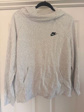 Nike Light Gray Women's Cowl Neck Pullover Hoodie Sz L